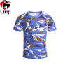 Camouflage Customized Summer Cotton Polyester Blend Breathable Round Neck Loose Short Sleeved Shirt Physical Fitness Training Suit