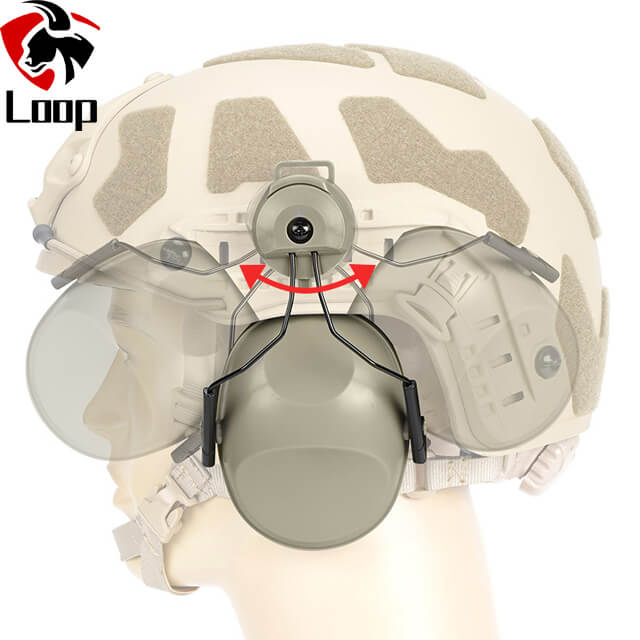 Cow Horn Headphone Stand Protection Fit for FAST Helmet Noise Reduction Professional IPSC Tactical Headphones