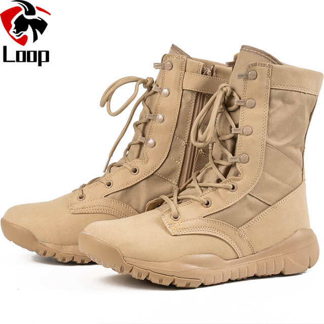 Leather Skin Wear Resistant Hiking Anti-slip Brown Tactical Boots
