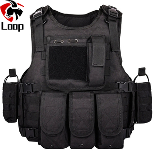 Military Camouflage Army Molle Tactical bulletproof Vest Black