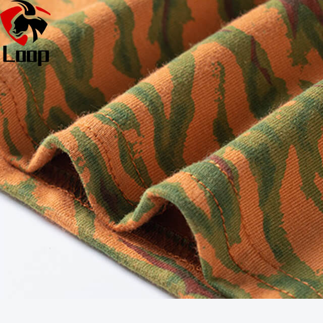 Camouflage Customized Summer Cotton Polyester Blend Breathable Round Neck Loose Short Sleeved Shirt Physical Fitness Training Suit