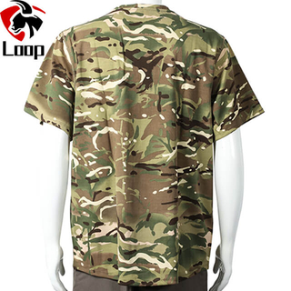 Military Combat MultiCamo Round Neck T Shirt