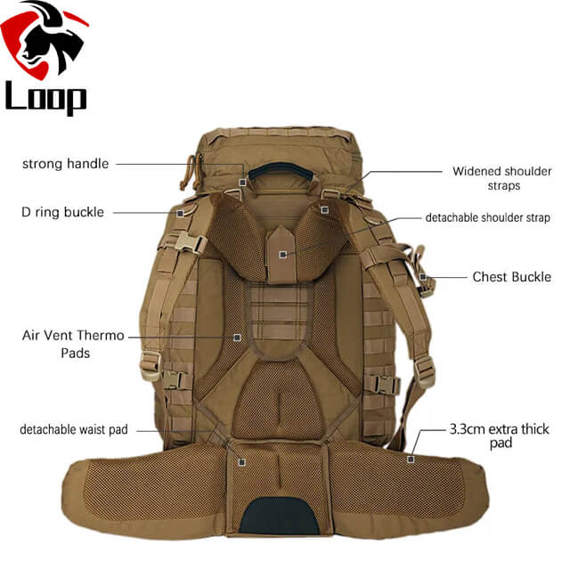 Tactical Backpack Military Rucksack Traveling Hiking Outdoor 90L
