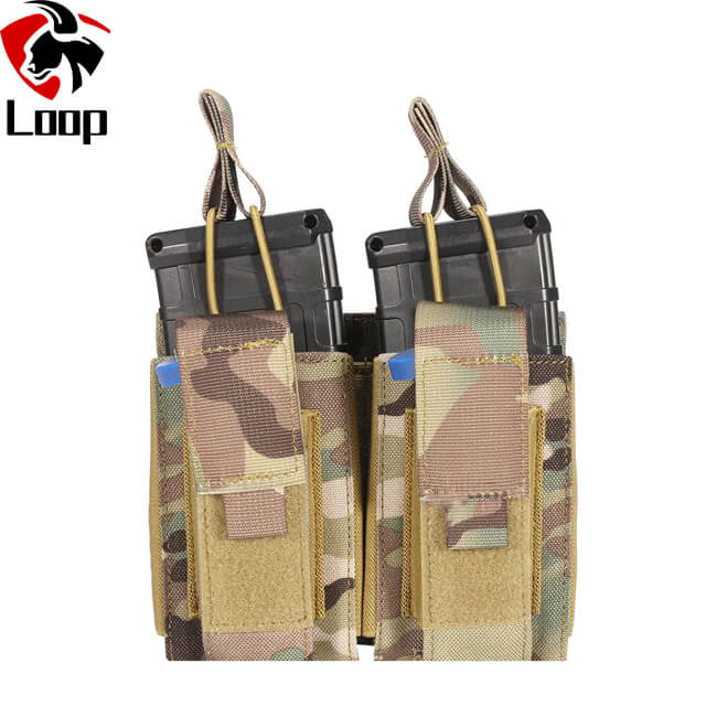 Nylon Molle Double Pistol Mag Pouch Other Police Hunting Military AK Mag Holder Tactical