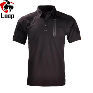 Elastic Leisure Lapel Tactical Function Fast Dry Combat T Shirt