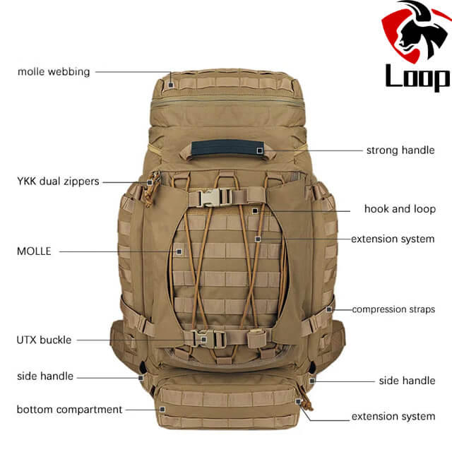 Tactical Backpack Military Rucksack Traveling Hiking Outdoor 90L