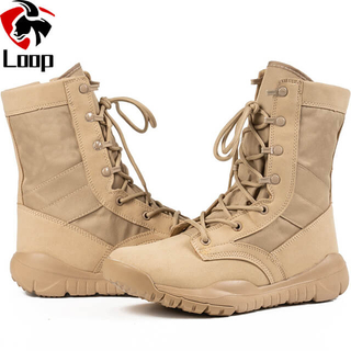 Leather Skin Wear Resistant Hiking Anti-slip Brown Tactical Boots