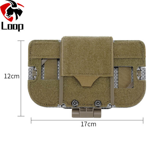 Outdoors Fold Mobile Phone Storage Bag Lightweight Design MOLLE Mount Woolen Fabric Navigation Support Kit Tactical Navigation Panel