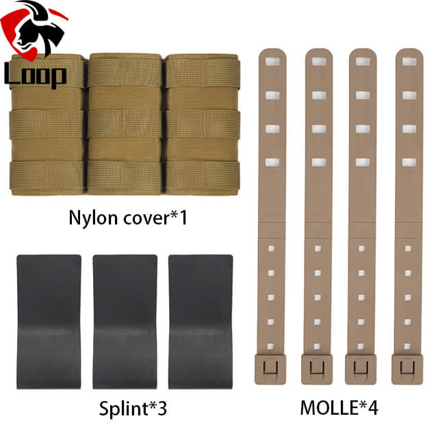 1000D Built In Splint 5.56 Adaptation MOLLE Tactics Three Chamber Clip Attached Tandem Bag