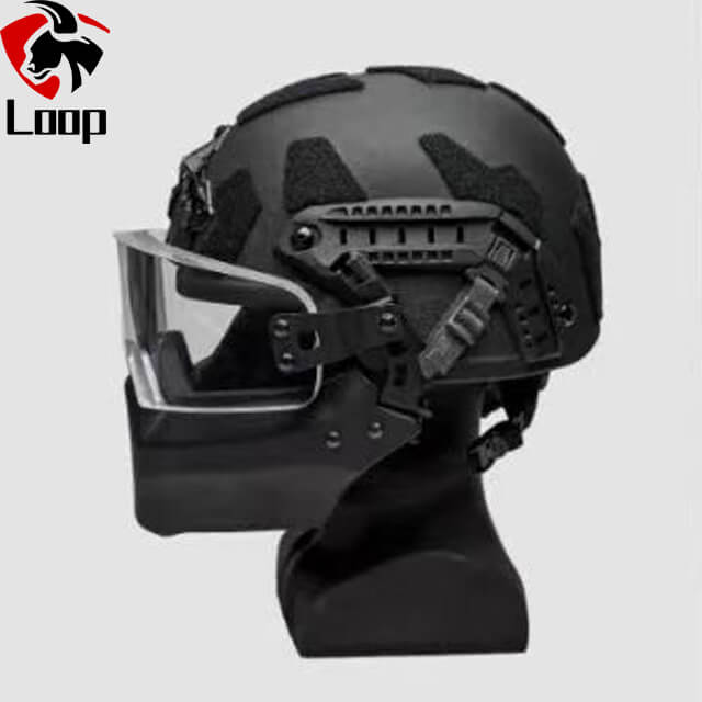 Night Vision Mandible Goggles Ballistic Helmet With Face Shield