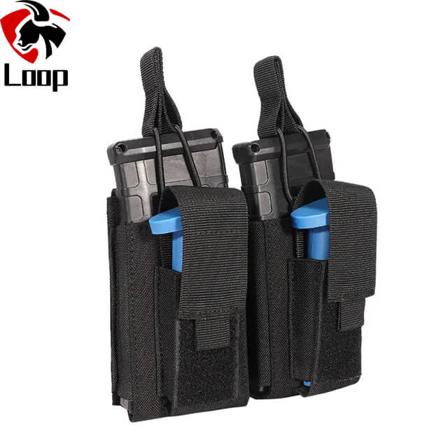 Nylon Molle Double Pistol Mag Pouch Other Police Hunting Military AK Mag Holder Tactical