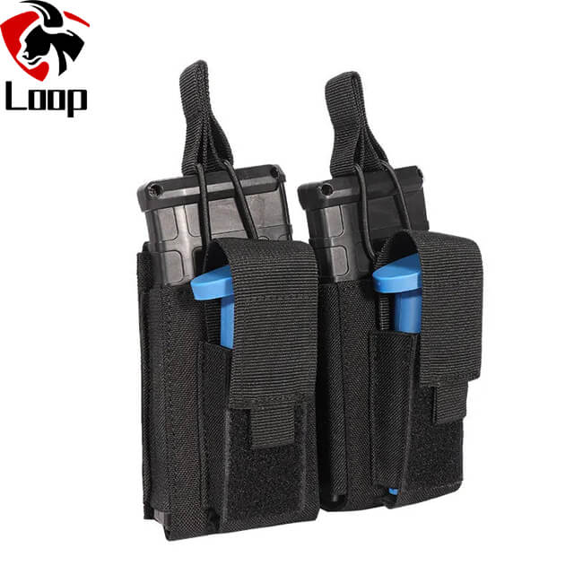 Nylon Molle Double Pistol Mag Pouch Other Police Hunting Military AK Mag Holder Tactical