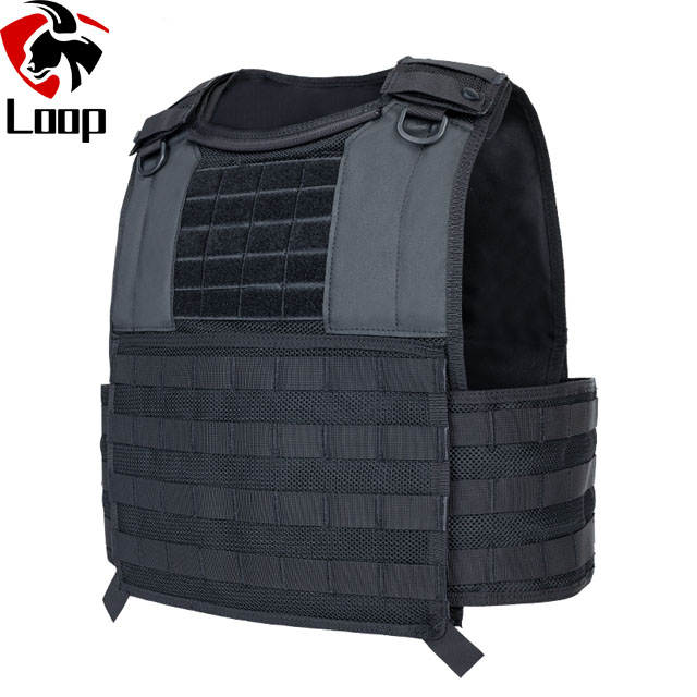 Black Overt Bullet-Resistant Vest for Army and Patrol Duty